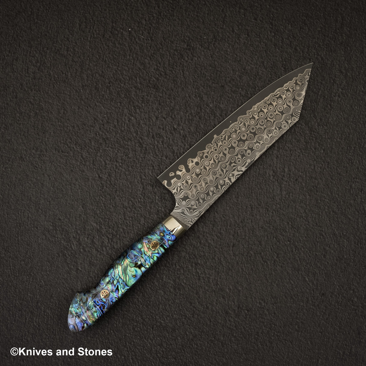 Nigara Anmon（暗紋）SG2 雨滴大馬士革文化 180 毫米珍珠母貝鑲嵌手柄