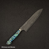 Nigara Anmon（暗紋）SG2 雨滴大馬士革 Gyuto 210 毫米珍珠母貝鑲嵌手柄
