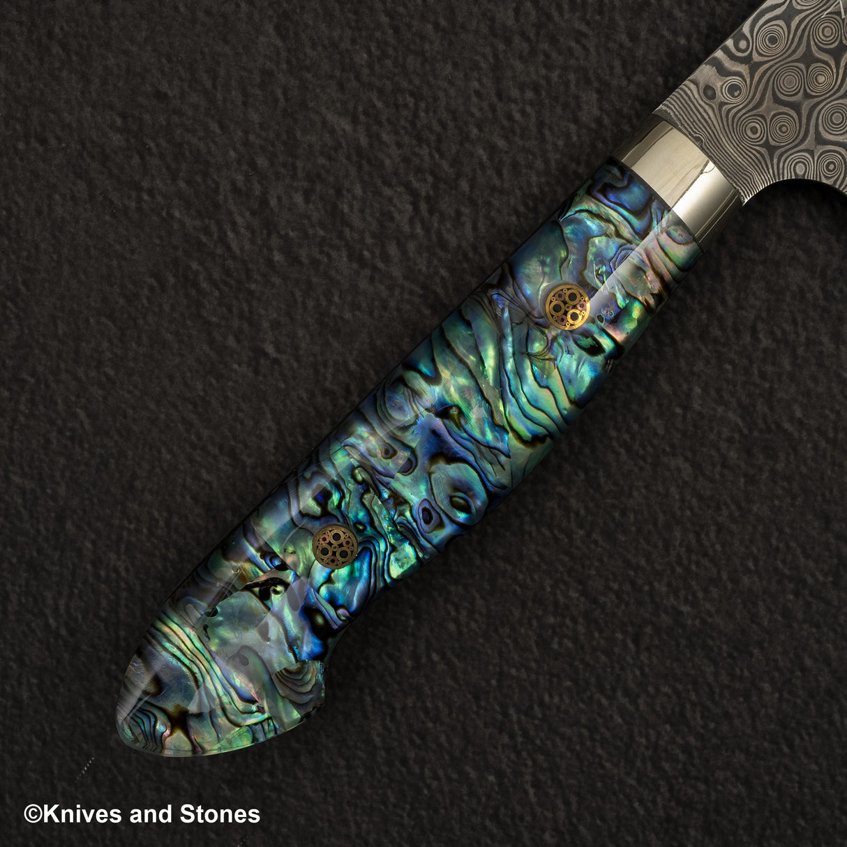 Nigara Anmon（暗紋）SG2 雨滴大馬士革 Gyuto 210 毫米珍珠母貝鑲嵌手柄