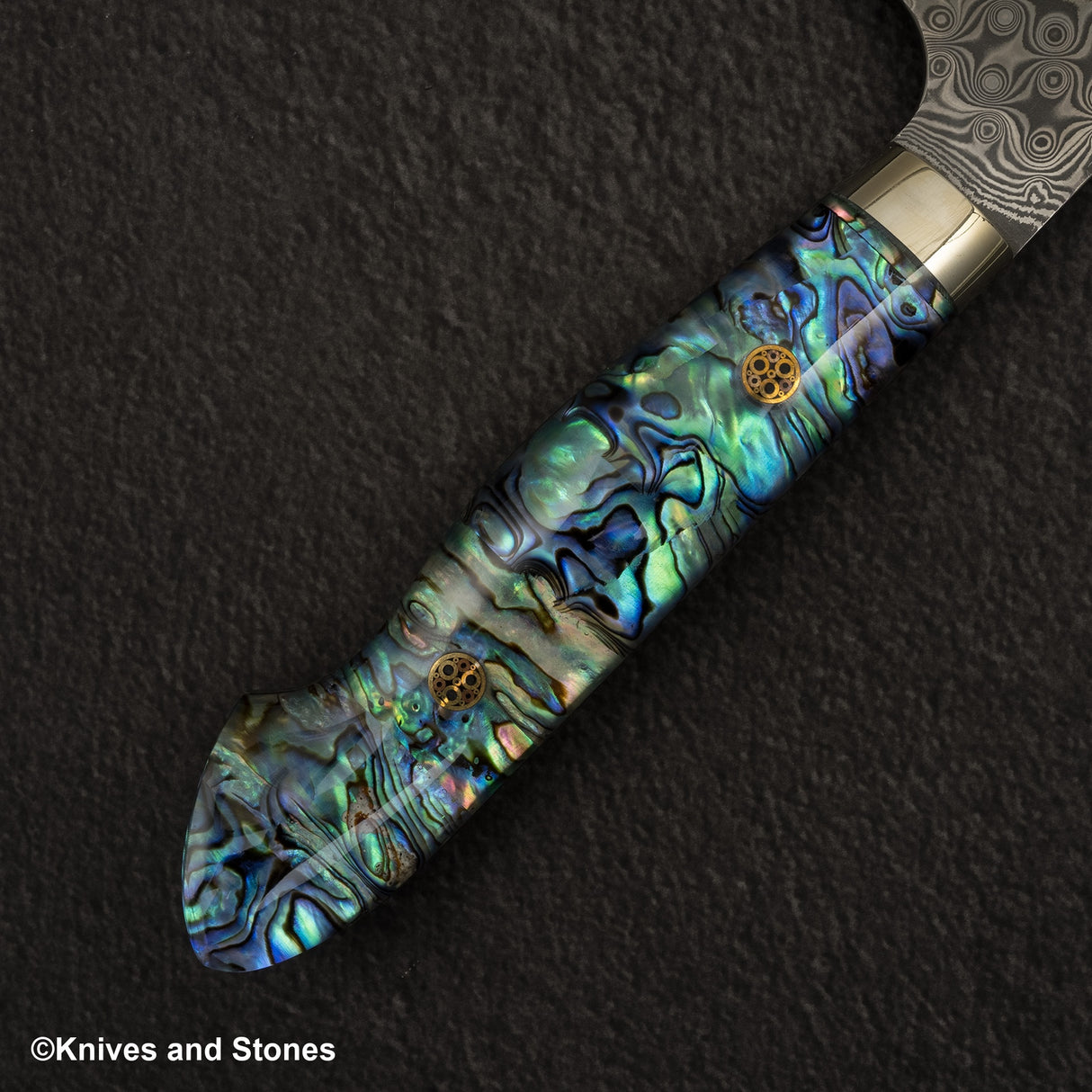 Nigara Anmon（暗紋）SG2 雨滴大馬士革 Gyuto 210 毫米珍珠母貝鑲嵌手柄