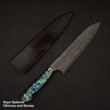 Nigara Anmon（暗紋）SG2 雨滴大馬士革 Gyuto 210 毫米珍珠母貝鑲嵌手柄