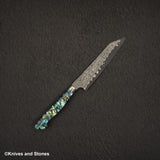 Nigara Anmon (暗紋) SG2 雨滴大馬士革 K 尖 Petty 150 毫米珍珠母鑲嵌手柄