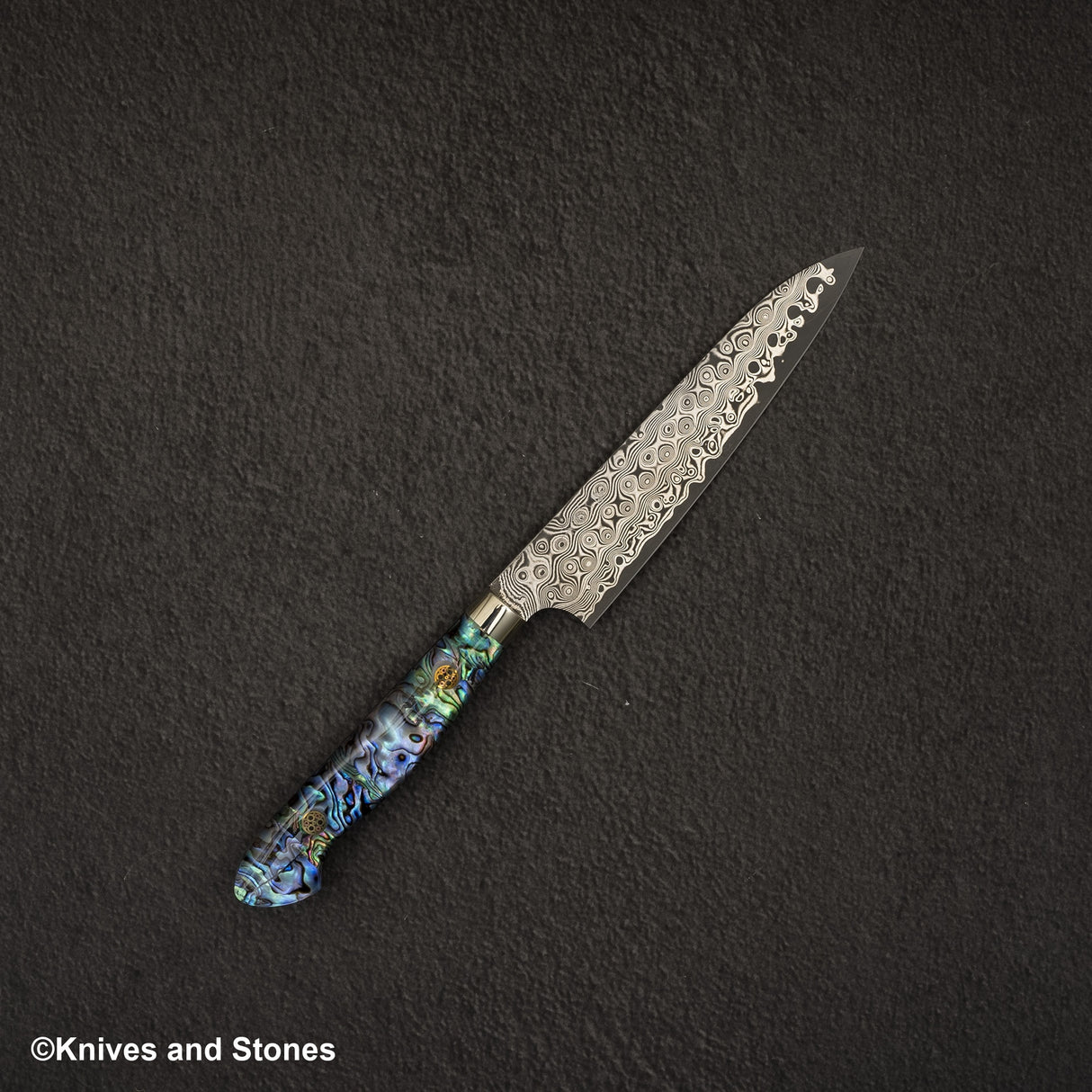 Nigara Anmon (暗紋) SG2 雨滴大馬士革 Petty 150mm 珍珠母貝鑲嵌手柄
