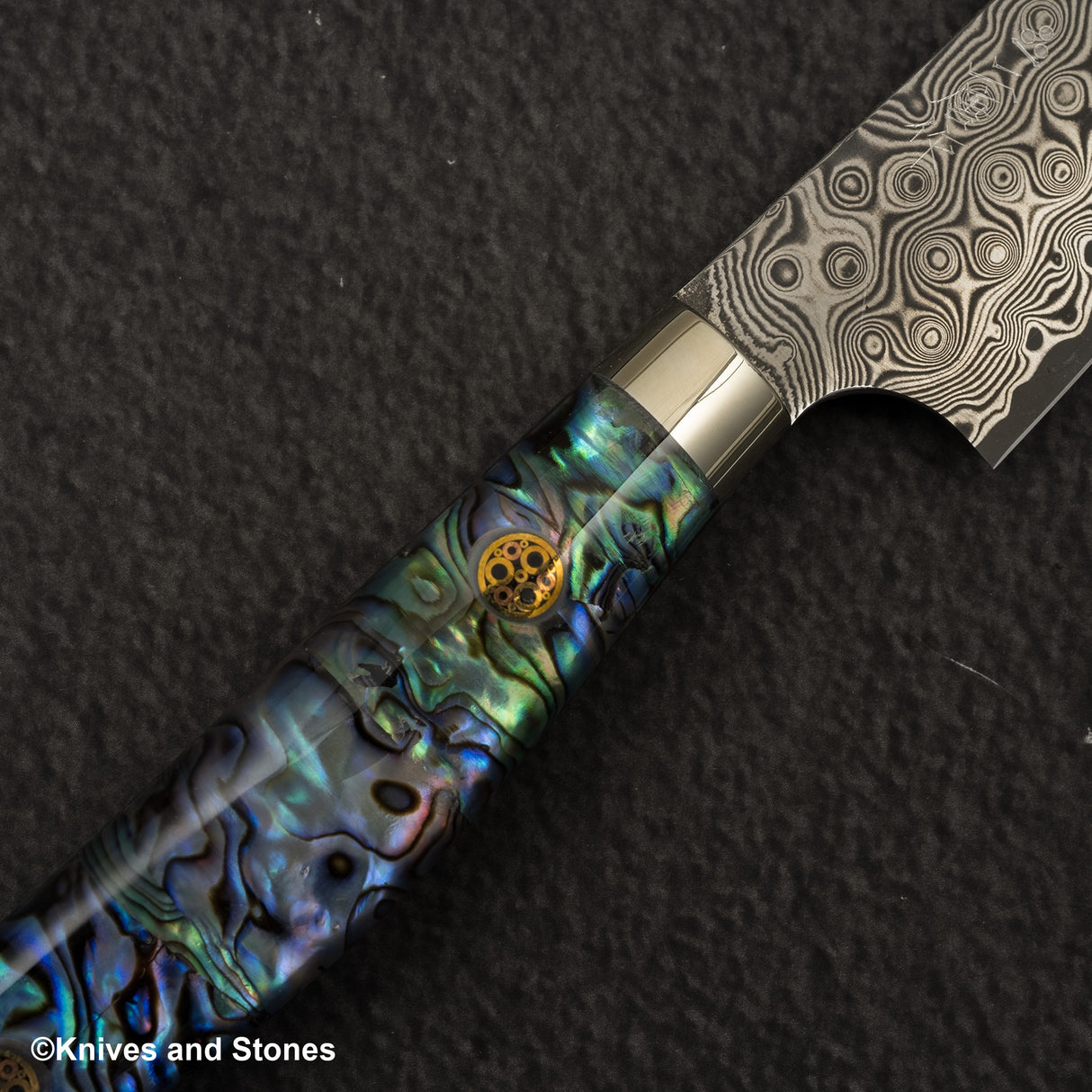 Nigara Anmon (暗紋) SG2 雨滴大馬士革 Petty 150mm 珍珠母貝鑲嵌手柄