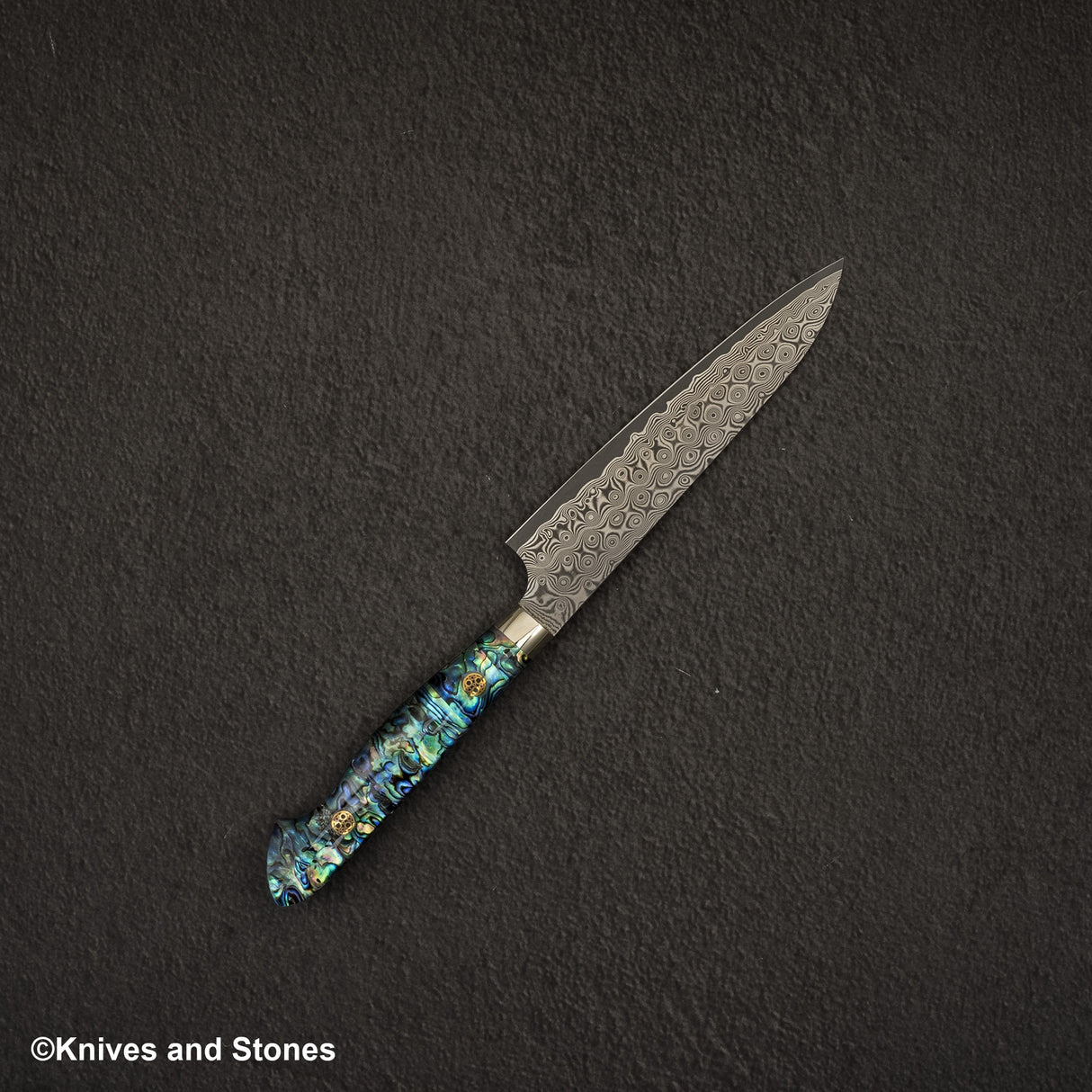 Nigara Anmon (暗紋) SG2 雨滴大馬士革 Petty 150mm 珍珠母貝鑲嵌手柄