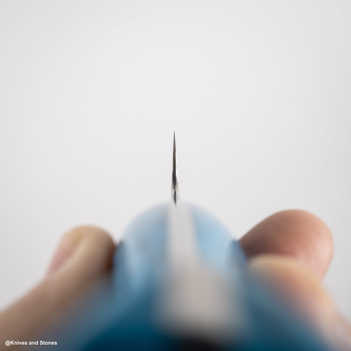 Nigara Anmon (暗紋) SG2 Raindrop Damascus K-tip Petty 150mm Western Blue Turquoise