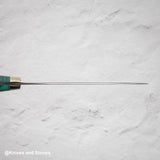 Nigara Anmon (暗紋) SG2 Raindrop Damascus Petty 150mm Western Green Turquoise