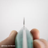 Nigara Anmon (暗紋) SG2 Raindrop Damascus Petty 150mm Western Green Turquoise