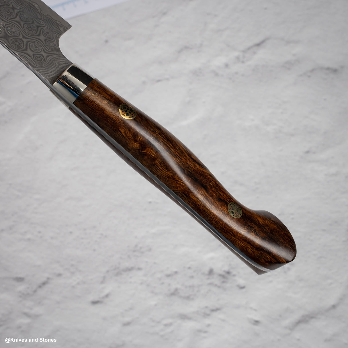 Nigara Anmon (暗紋) SG2 Raindrop Damascus K-tip Petty Western 150mm Ironwood