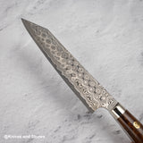Nigara Anmon (暗紋) SG2 Raindrop Damascus K-tip Petty Western 150mm Ironwood