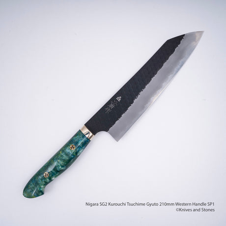 Nigara SG2 Kurouchi Tsuchime K-tip Gyuto 210mm 西式刀柄