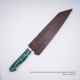 Nigara SG2 Kurouchi Tsuchime K-tip Gyuto 210mm Western Handle