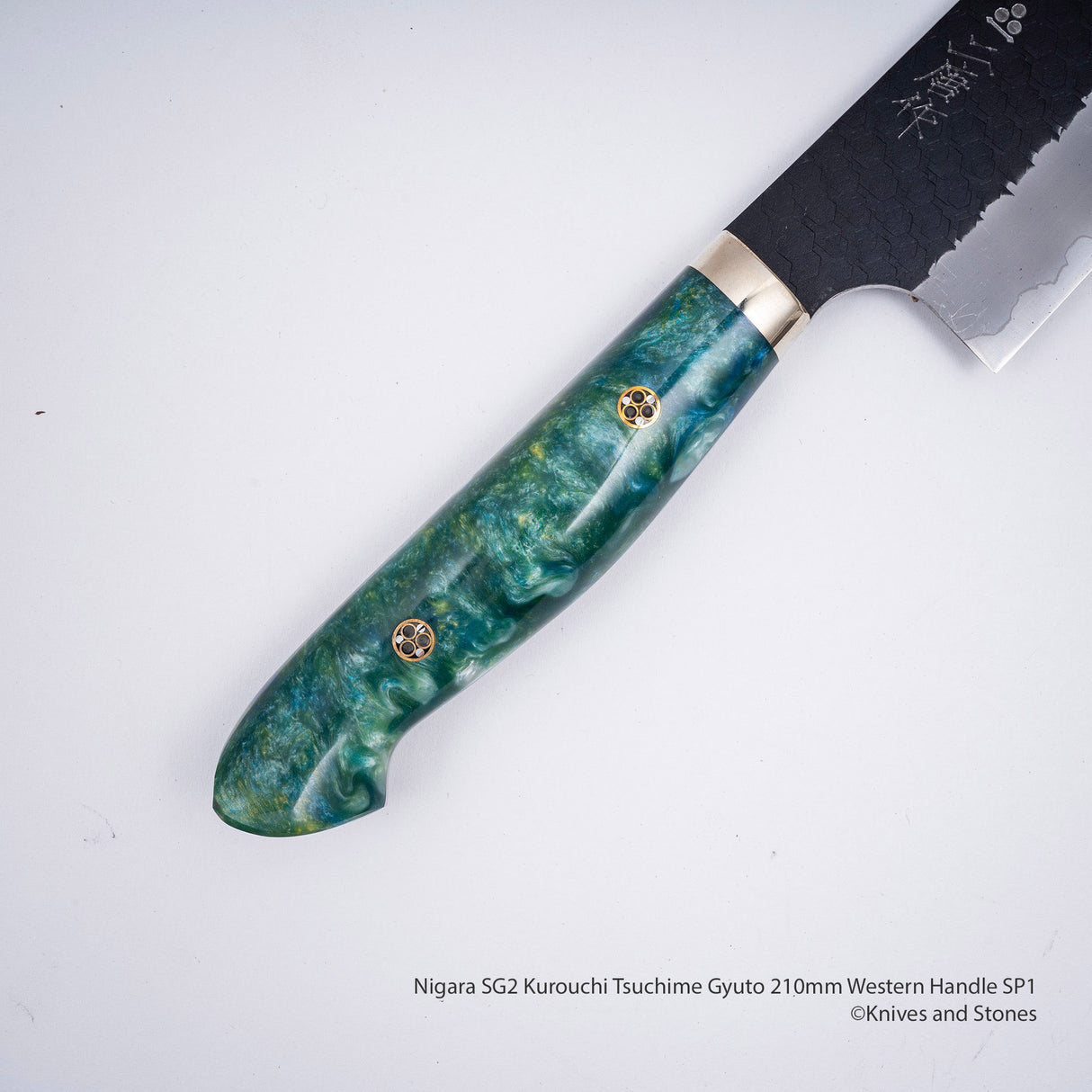 Nigara SG2 Kurouchi Tsuchime K-tip Gyuto 210mm Western Handle