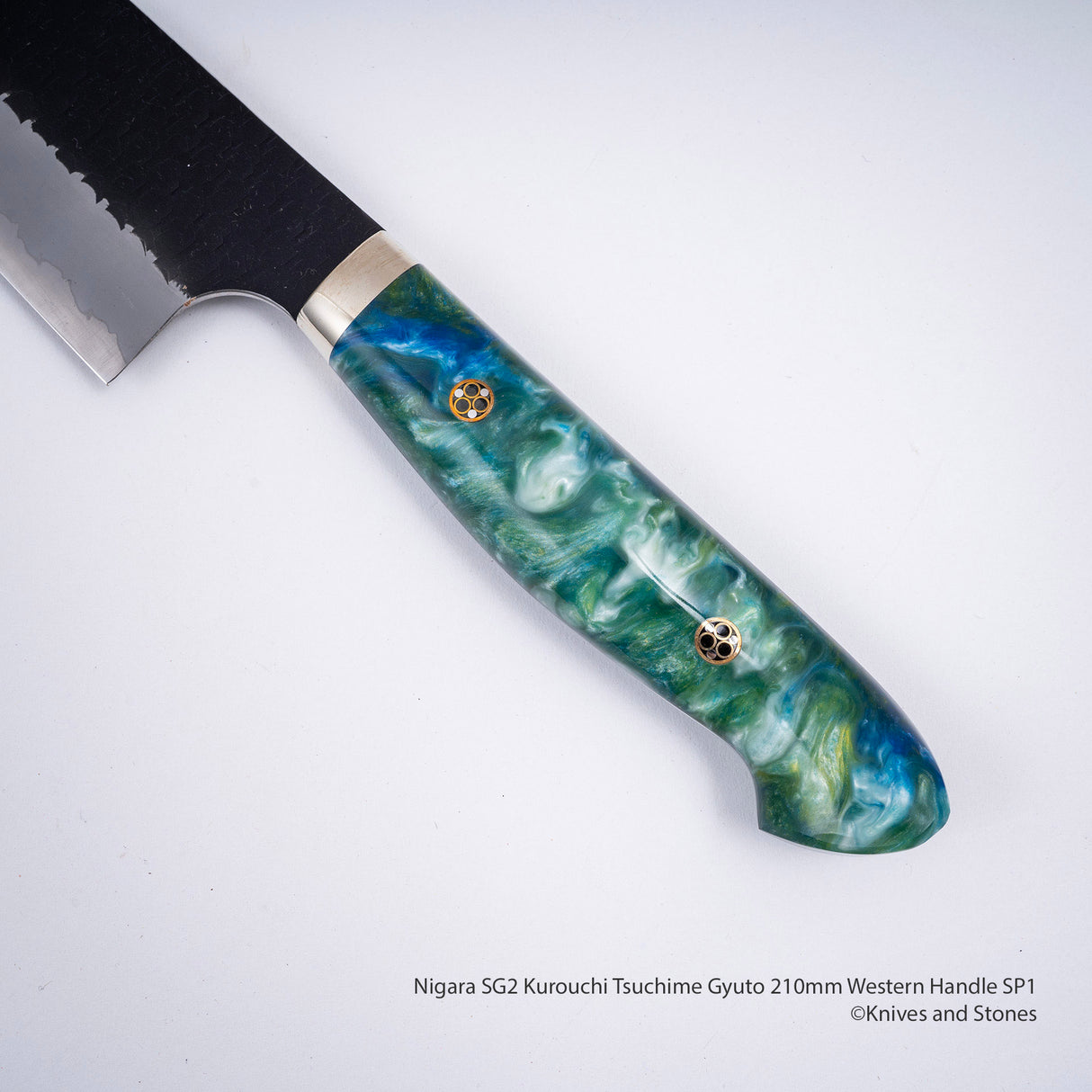 Nigara SG2 Kurouchi Tsuchime K-tip Gyuto 210mm Western Handle