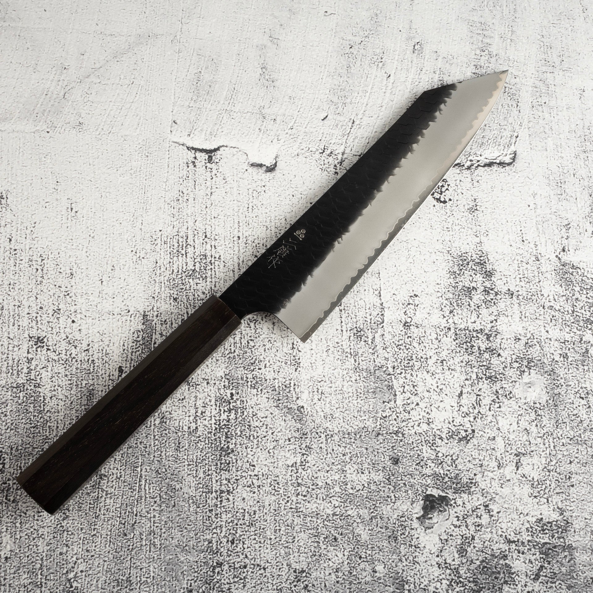 二唐SG2 黑打切付牛刀210mm 鎚目黑檀木– Knives and Stones