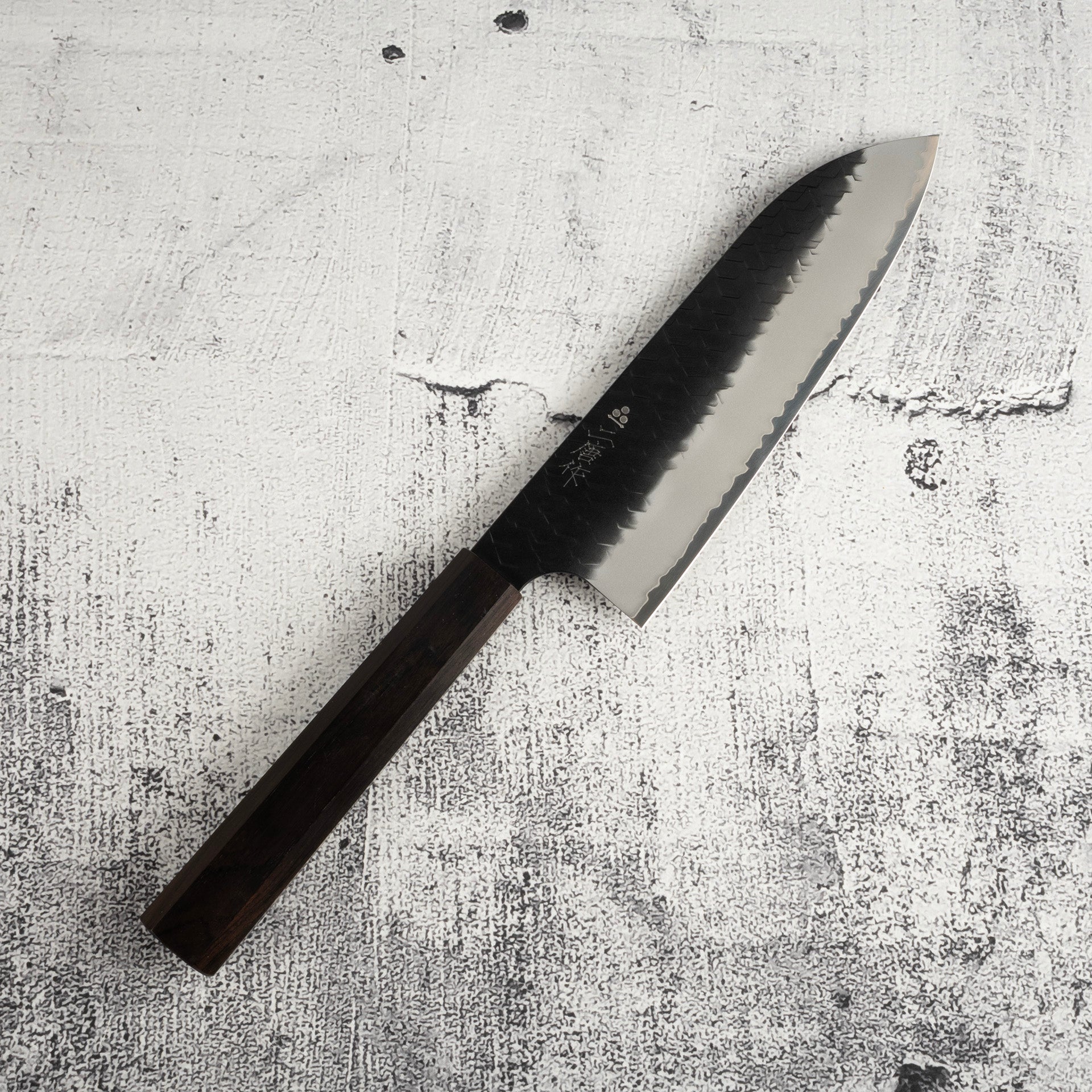 二唐SG2 黑打三德刀180mm 鎚目黑檀木– Knives and Stones