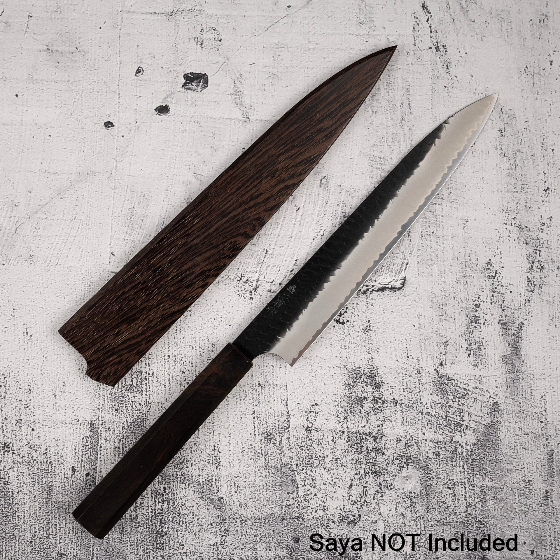 二唐SG2鋼/ SG2粉末高速鋼黑打鎚目筋引240mm 黑檀木柄– Knives and Stones