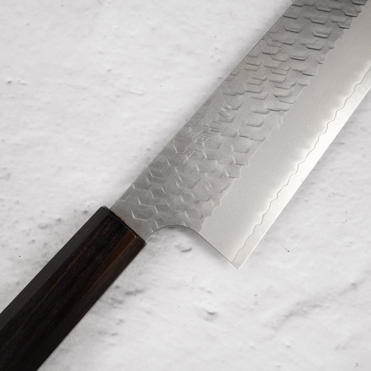 Nigara SG2 Tsuchime Matt Migaki K-tip Gyuto 210mm Ebony