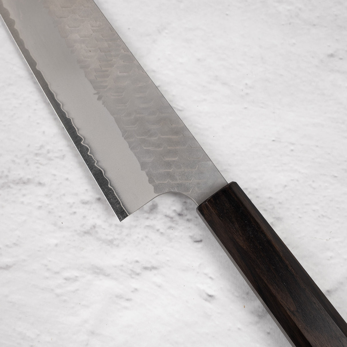 Nigara SG2 Tsuchime Matt Migaki K-tip Gyuto 210mm Ebony