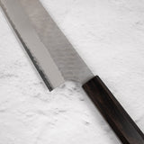 Nigara SG2 Tsuchime Matt Migaki K-tip Gyuto 210mm Ebony