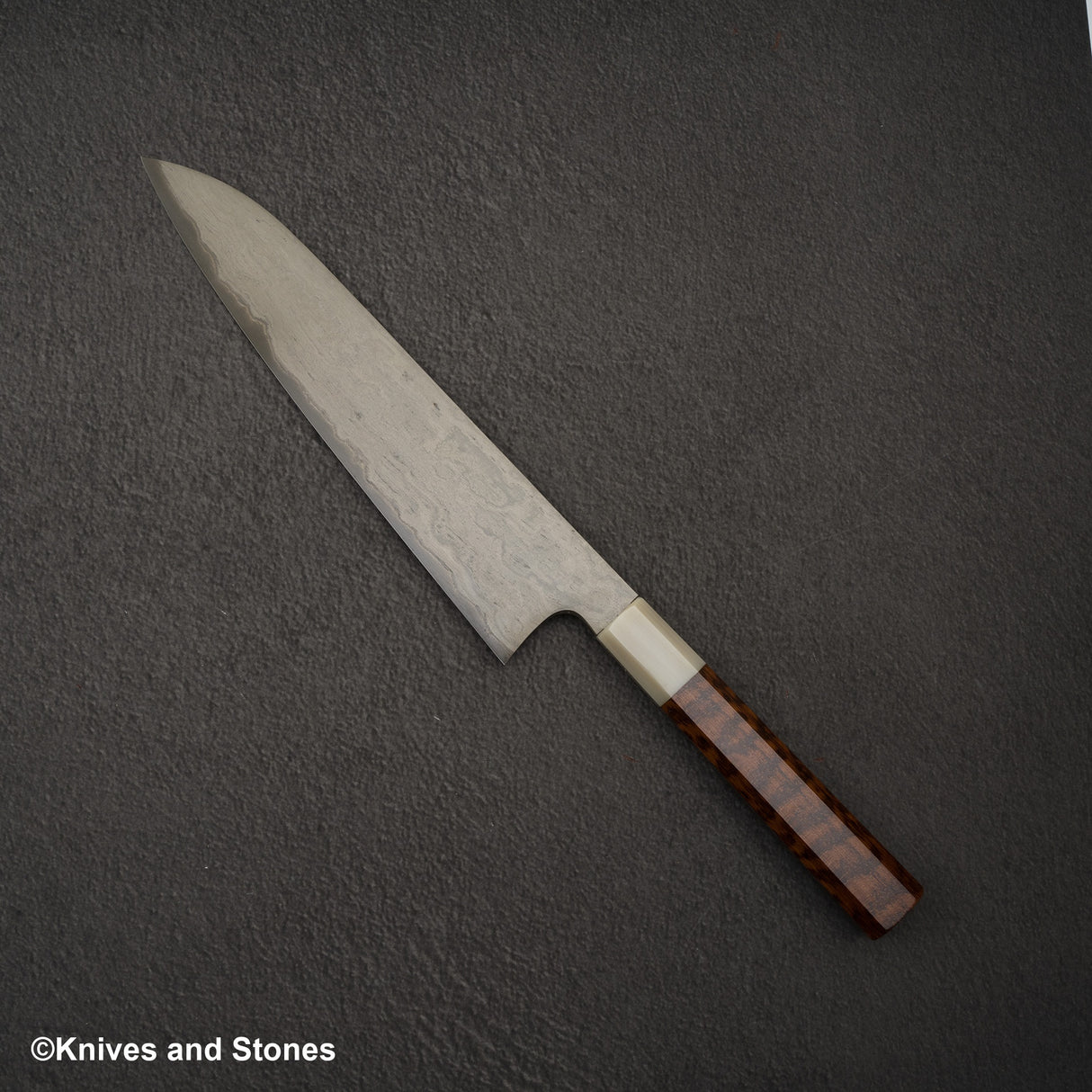 Nigara 特別藍 2 Gyuto 240 mm Wrongt 鐵包覆蛇木手柄