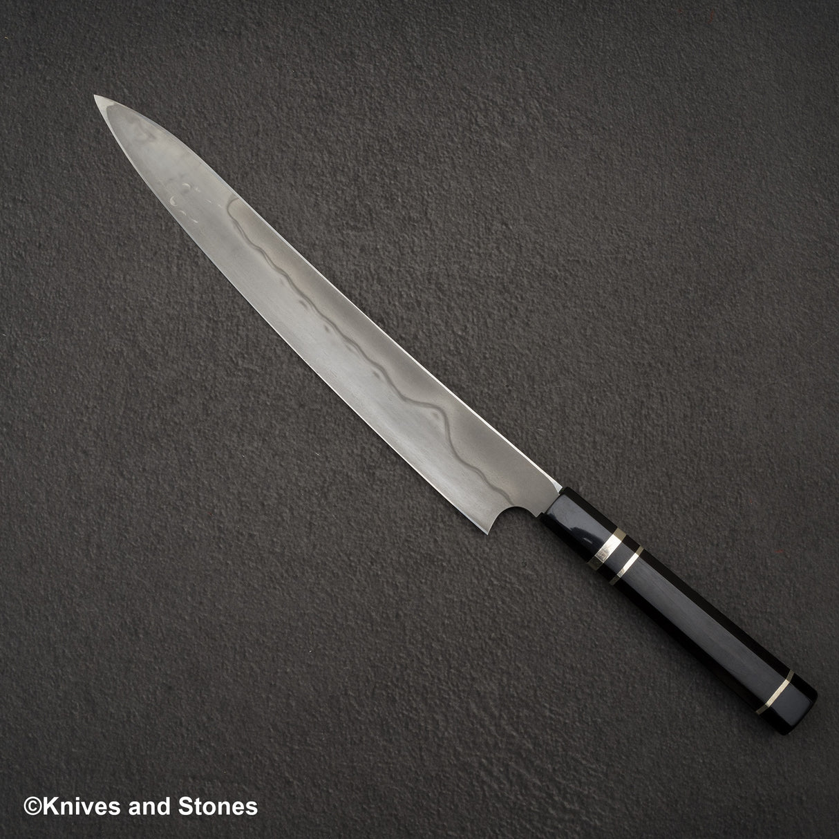 二唐 白一 水本燒 富士山刃文 柳刃 300mm