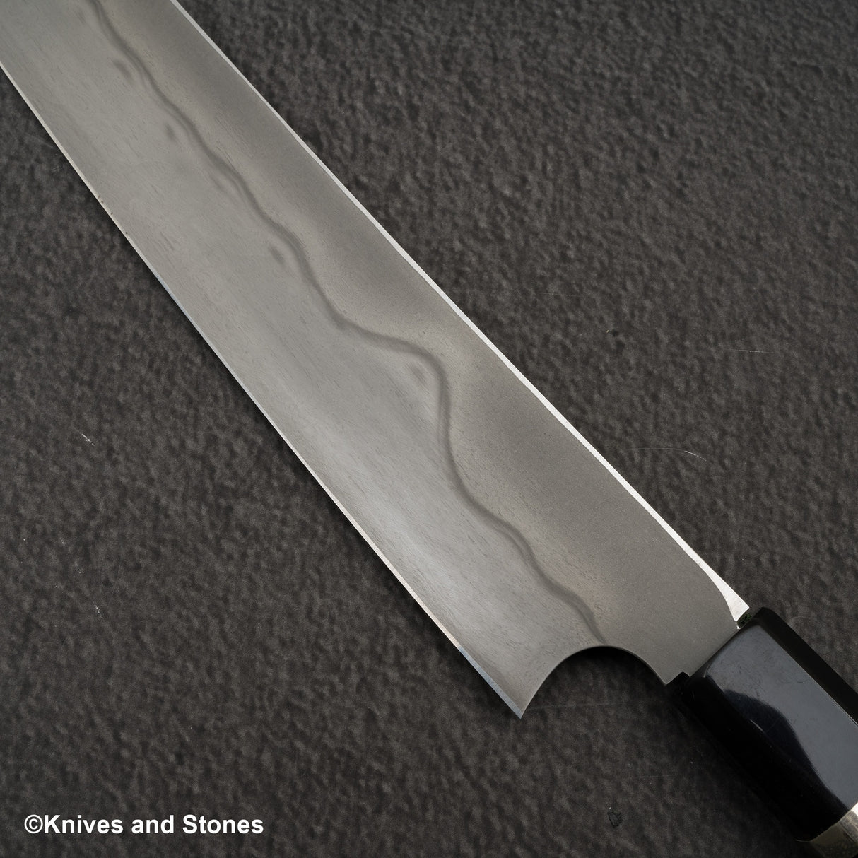 二唐 白一 水本燒 富士山刃文 柳刃 300mm