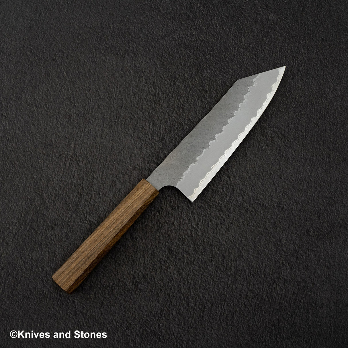 Nigara Aogami（藍色）超級霧面 Migaki Tsuchime 成品 Bunka 180mm 黑色 Chacate