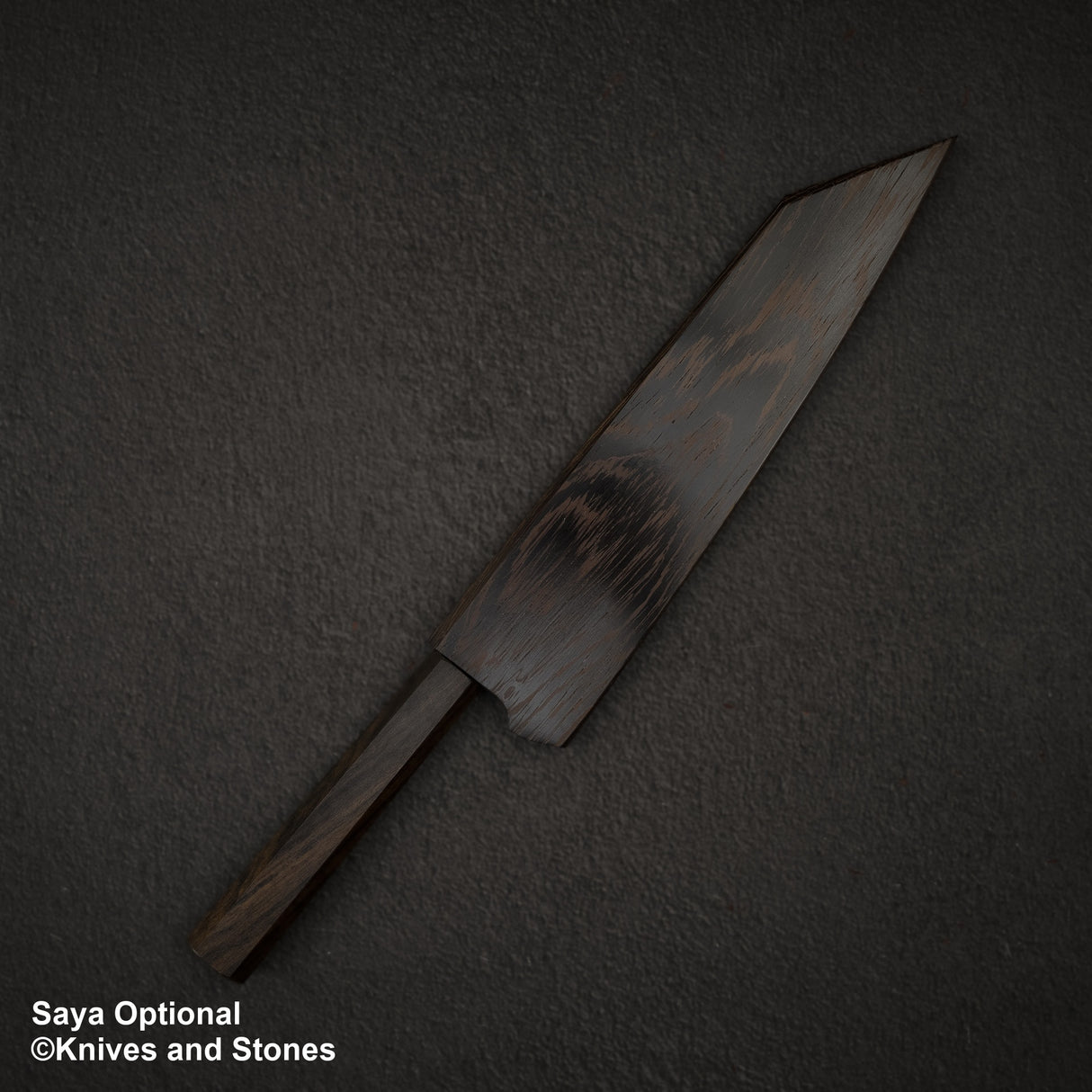 Nigara Aogami (藍色) Super Matt Migaki Tsuchime 成品 K-tip Gyuto 210mm 黑色 Chacate