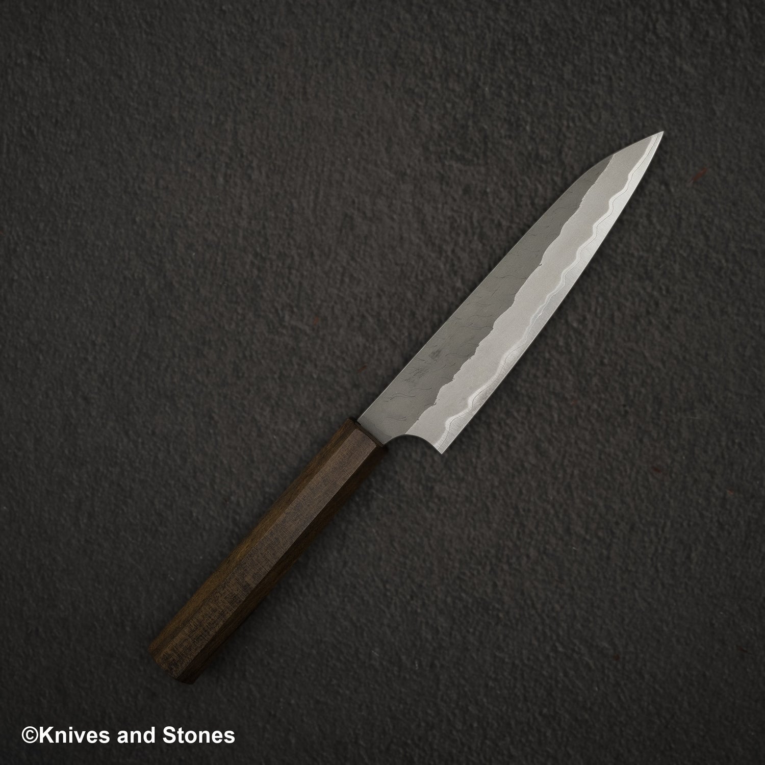 Nigara Aogami（藍色）超級霧面Migaki Tsuchime 成品 Petty 150mm 黑色 Chacate