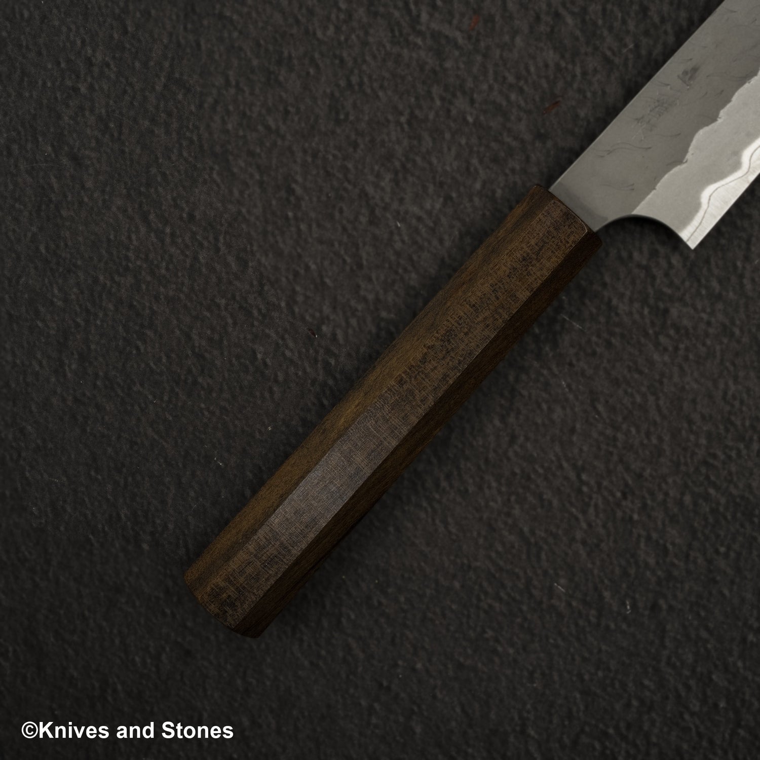 Nigara Aogami（藍色）超級霧面Migaki Tsuchime 成品 Petty 150mm 黑色 Chacate