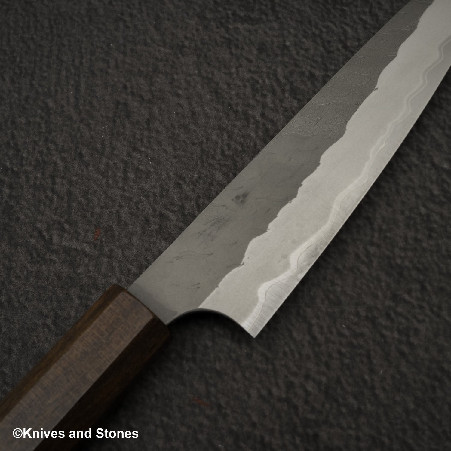 Nigara Aogami（藍色）超級霧面Migaki Tsuchime 成品 Petty 150mm 黑色 Chacate