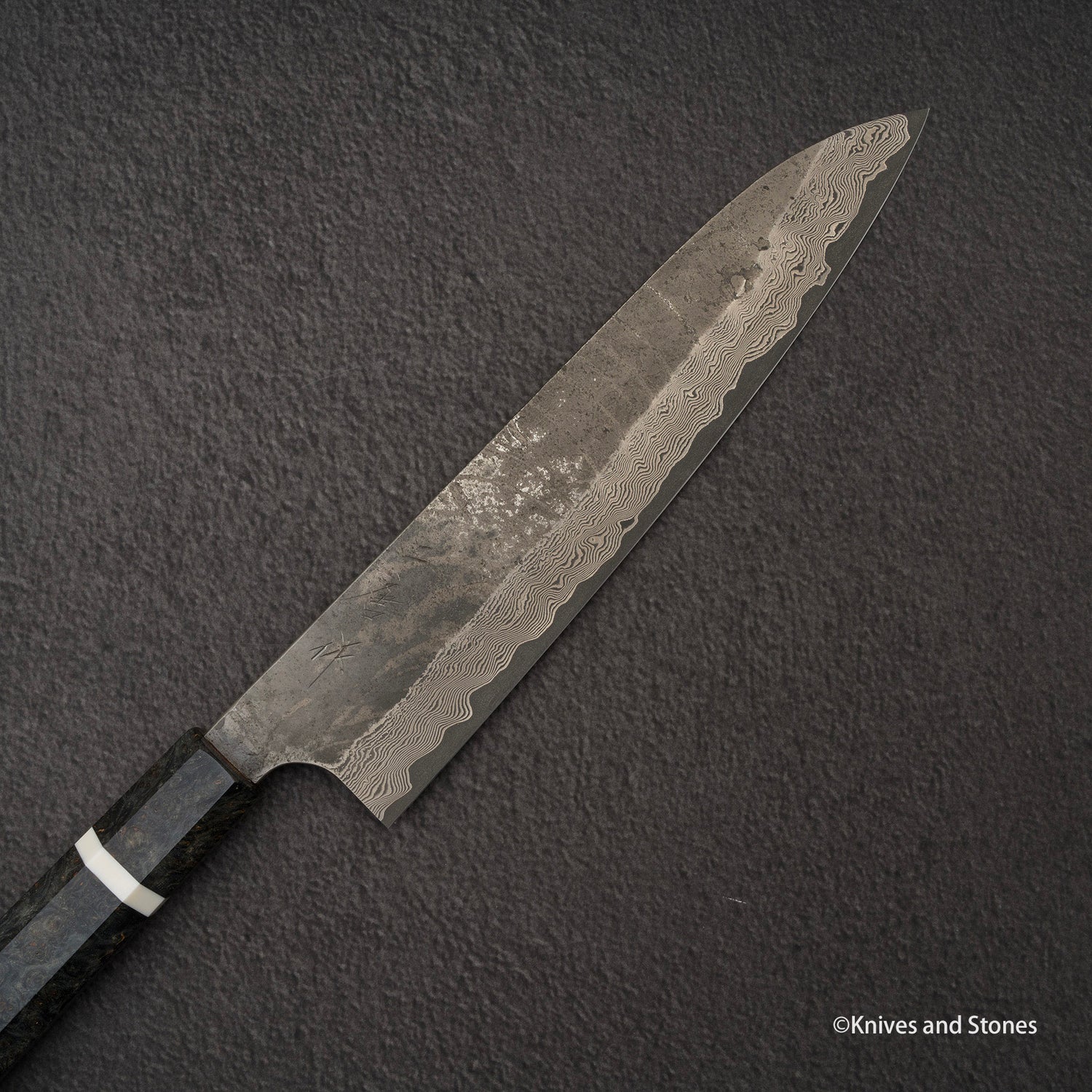 Nigara Ginsan Kurozome Damascus Gyuto 240毫米樺木手柄