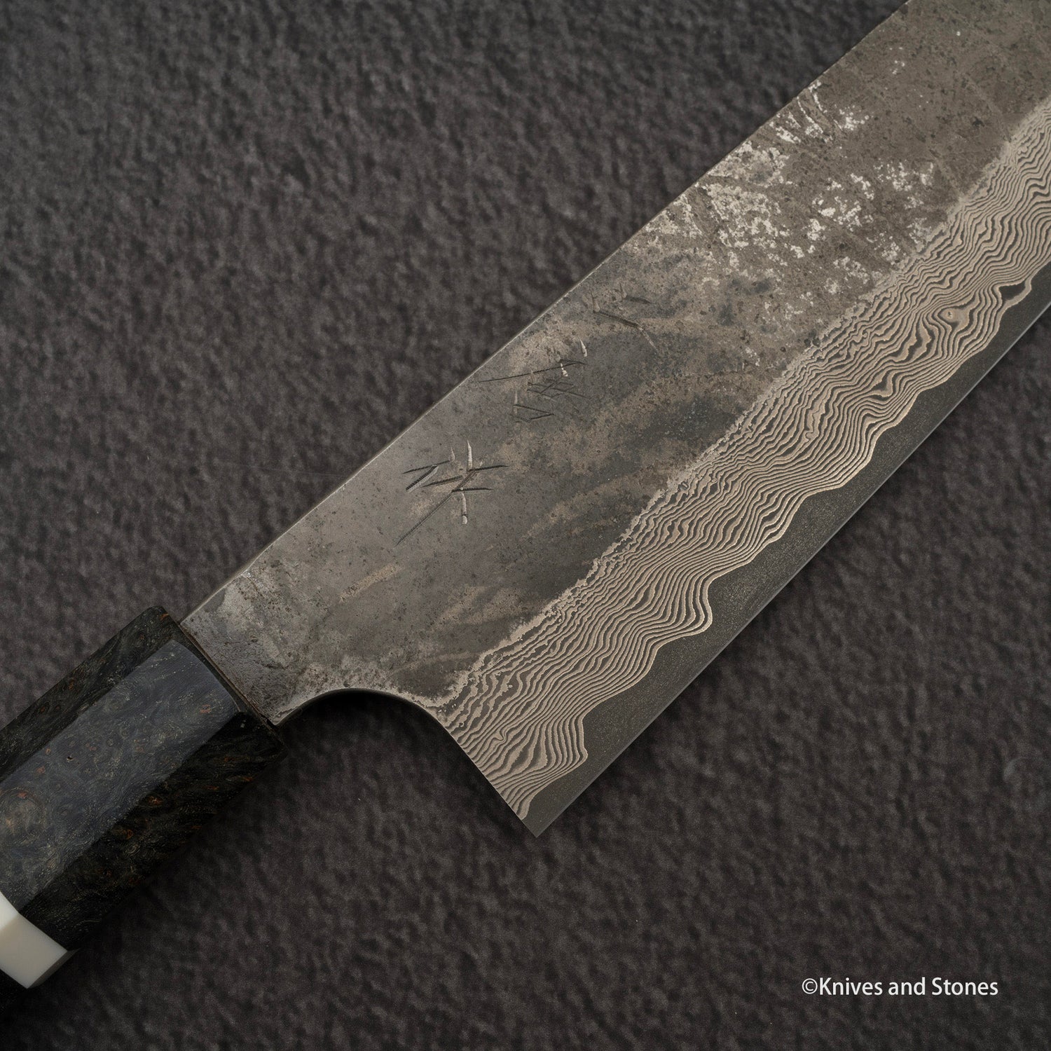 Nigara Ginsan Kurozome Damascus Gyuto 240毫米樺木手柄