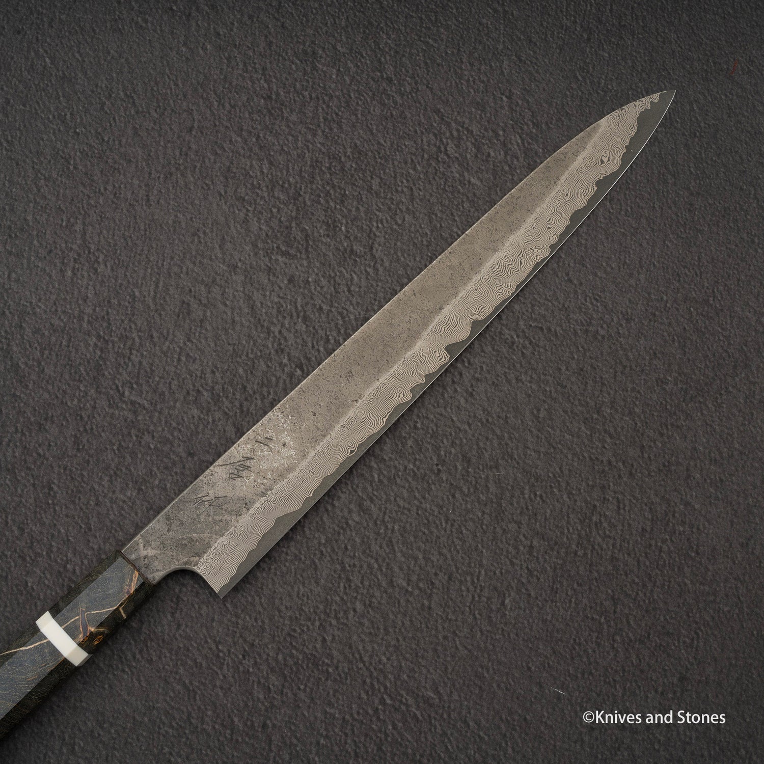 Nigara Ginsan Kurozome Damascus Sujihiki 300mm 樺木手柄