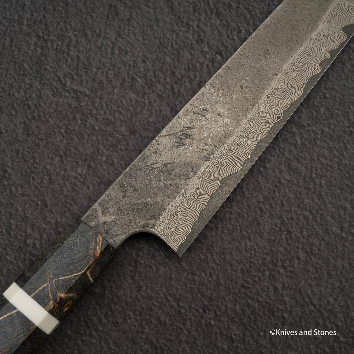 Nigara Ginsan Kurozome Damascus Sujihiki 300mm Birch Handle