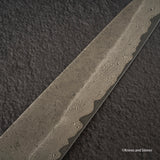 Nigara Ginsan Kurozome Damascus Sujihiki 300mm Birch Handle