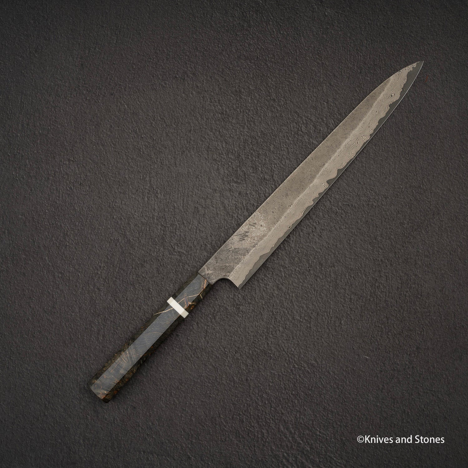 Nigara Ginsan Kurozome Damascus Sujihiki 330mm 樺木手柄
