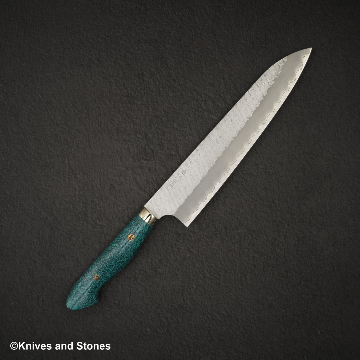 Nigara SG2 Tsuchime Matt Migaki Gyuto 240mm 西部綠松石手柄