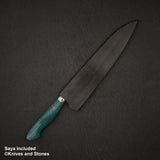 Nigara SG2 Tsuchime Matt Migaki Gyuto 240mm 西部綠松石手柄