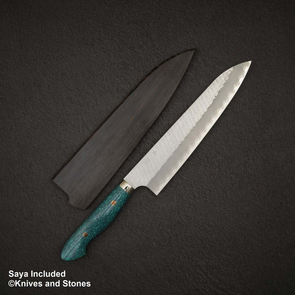 Nigara SG2 Tsuchime Matt Migaki Gyuto 240mm 西部綠松石手柄