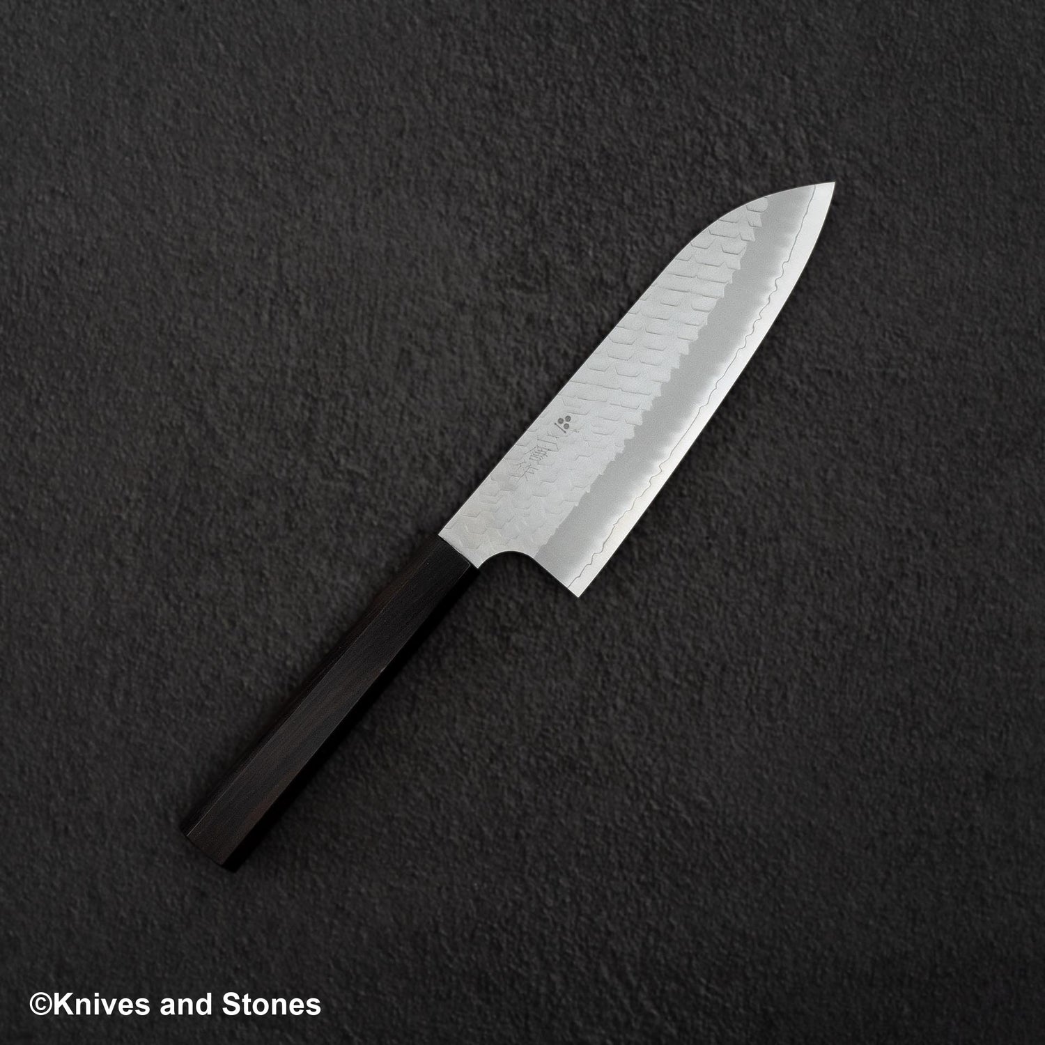 Nigara SG2 Tsuchime Matt Migaki Santoku 180mm Ebony