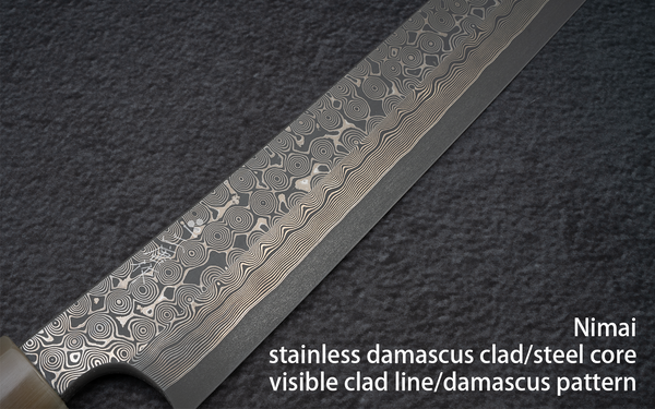 Construction: Nimai- Stainless Damascus Clad