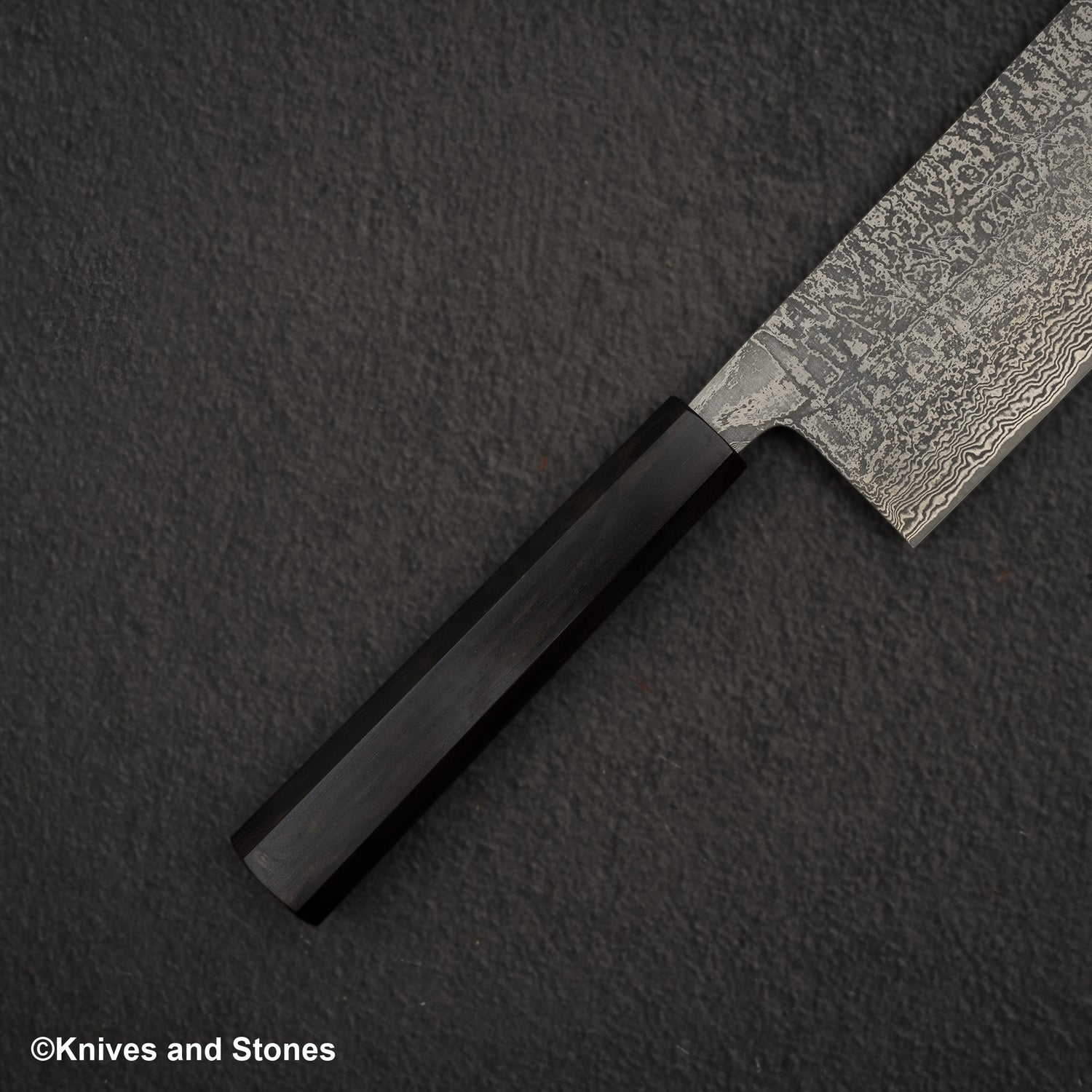 Shiro Kamo Kurokumo SG2 Black Damascus Nakiri 180mm Ebony