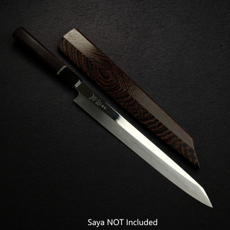 Sukenari VG XEOS Nimai Kiritsuke Yanagiba 270mm, Ebony Handle with Single Spacer