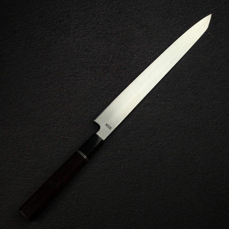 Sukenari VG XEOS Nimai Kiritsuke Yanagiba 270mm, Ebony Handle with Single Spacer