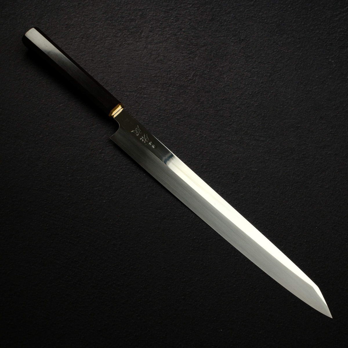 Sukenari VG XEOS Nimai Kiritsuke Yanagiba 300mm, Ebony Handle with Brass Ferrule