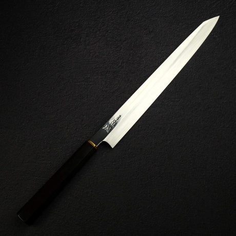 Sukenari VG XEOS Nimai Kiritsuke Yanagiba 300mm, Ebony Handle with Brass Ferrule