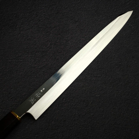 Sukenari VG XEOS Nimai Kiritsuke Yanagiba 300mm, Ebony Handle with Brass Ferrule