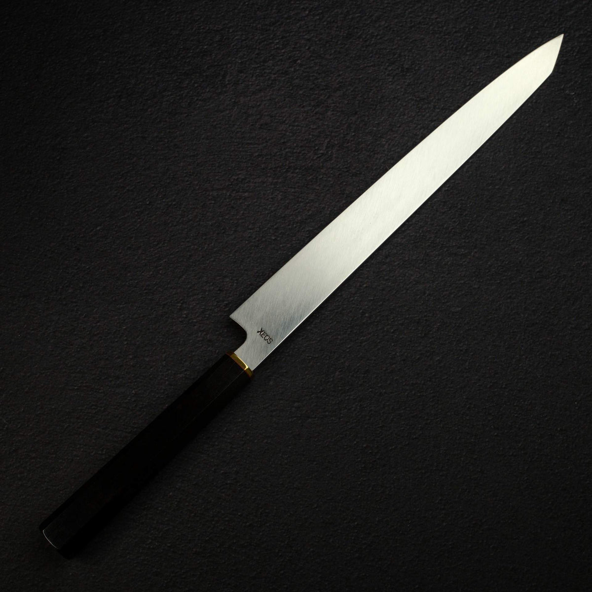 Sukenari VG XEOS Nimai Kiritsuke Yanagiba 300mm, Ebony Handle with Brass Ferrule